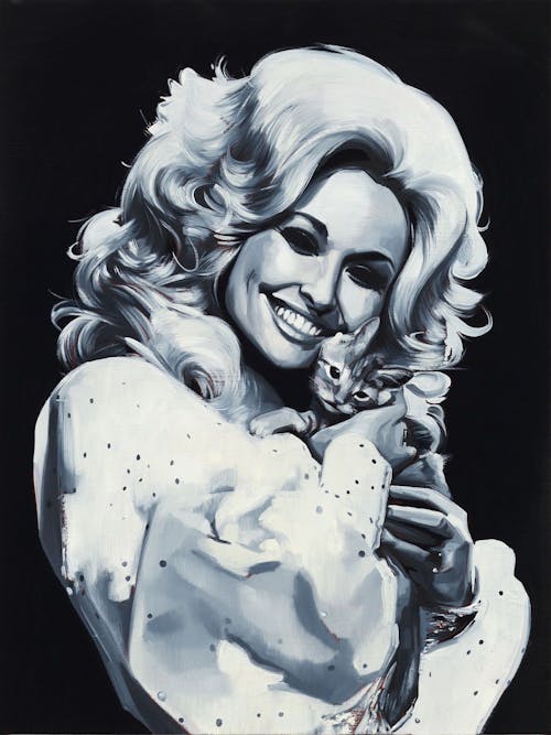 Dolly Parton with kitten